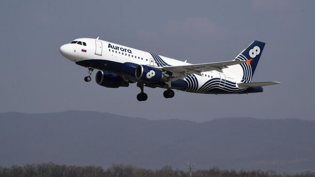 Самолет Airbus A319 авиакомпании Аврора