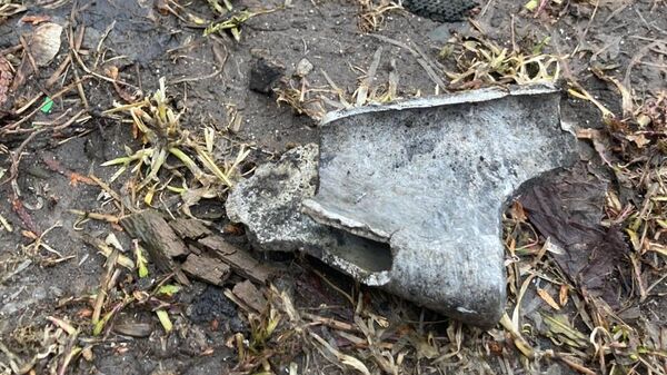 Осколок, найденный на месте взрыва в Киреевске Тульской области