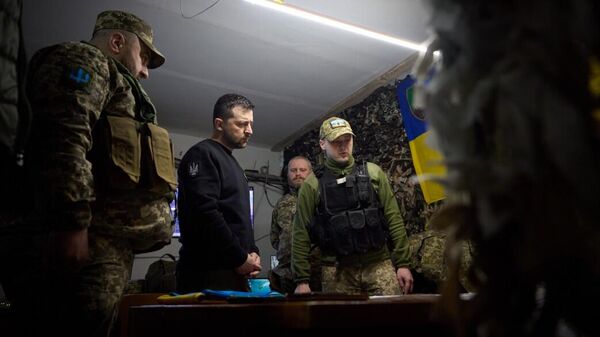 Фотография предполагаемого визита Владимира Зеленского на передовые позиции украинских войск