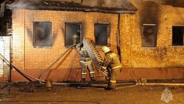 Пожар в городе Назрань  на улице Тутаева