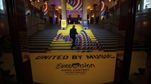 Символика конкурса Евровидение-2023 в ливерпульском Сент-Джордж-холле