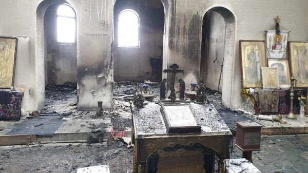 Последствия поджога храма в честь Покрова Пресвятой Богородицы в селе Кордышев Тернопольской области