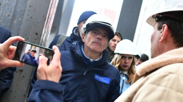 Генеральный директор МАГАТЭ Рафаэль Гросси во время визита на Запорожскую АЭС в Энергодаре
