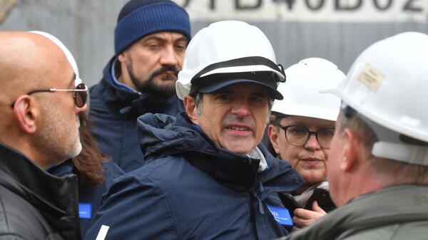 Генеральный директор МАГАТЭ Рафаэль Гросси во время визита на Запорожскую АЭС в Энергодаре