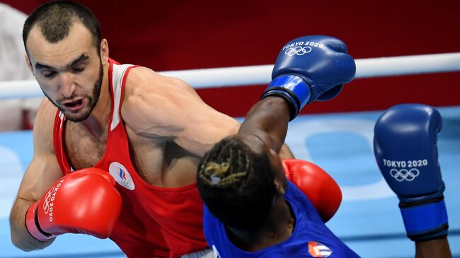 Российский боксер Муслим Гаджимагомедов на XXXII летних Олимпийских играх в Токио.