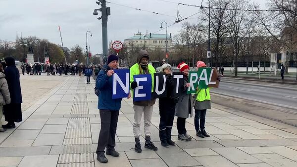 Митинг в Вене против выступления Зеленского в парламенте