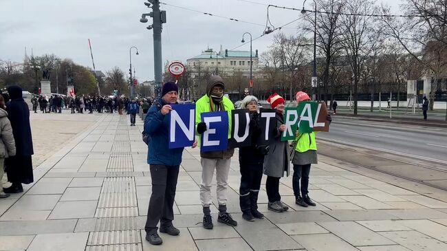 Митинг в Вене против выступления Зеленского в парламенте