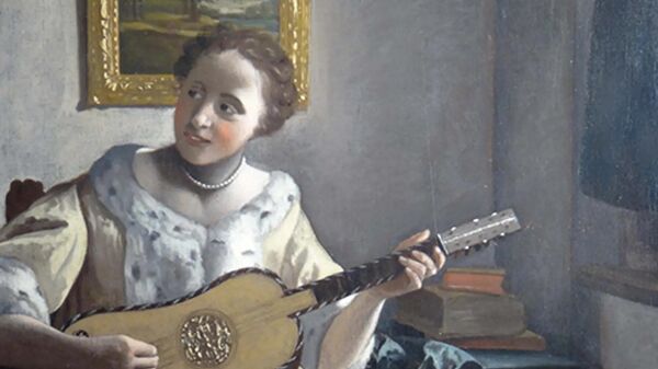 Ян Вермеер Девушка с гитарой из коллекции Филадельфийского музея искусства