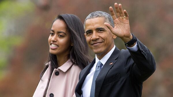 Президент США Барак Обама и его дочь Малия