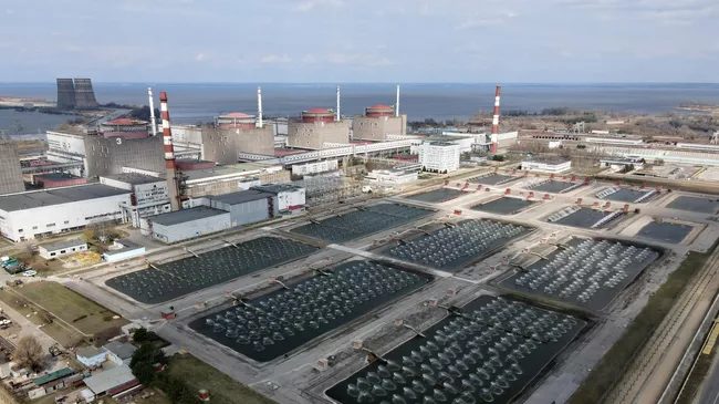 Охладительные бассейновые установки на Запорожской АЭС в Энергодаре