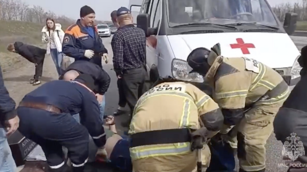 Последствия ДТП с участием автобуса в Ростовской области