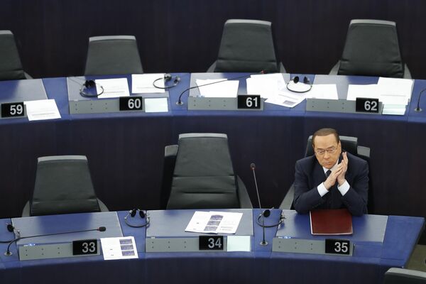 Сильвио Берлускони в Европейском парламенте в Страсбурге, восточная Франция. 2019 год