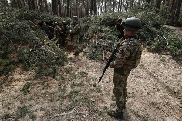 Бойцы спецназа Ахмат на кременском участке фронта в Донбассе