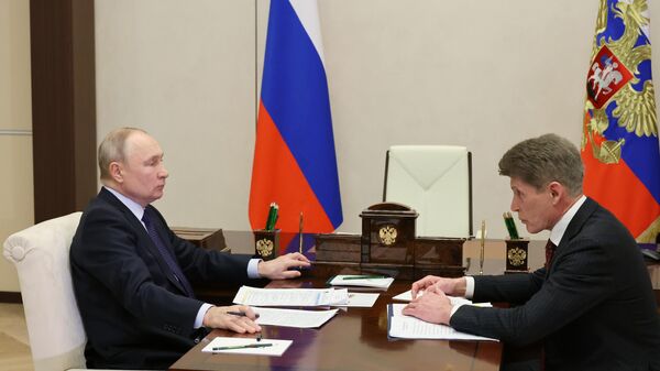 Президент РФ В. Путин встретился с губернатором Приморского края О. Кожемяко