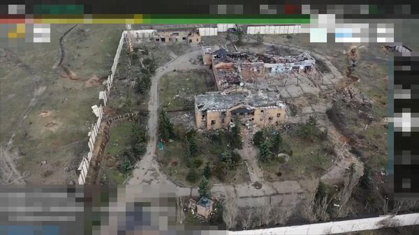 Кадры украинских позиций с базой беспилотников в селе Красногоровка в ДНР