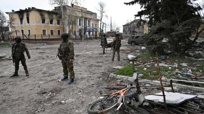 Бойцы ЧВК Вагнер в центре Артемовска