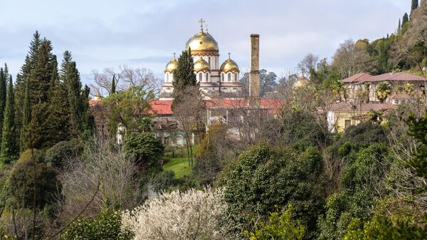 Вид на Новоафонский монастырь