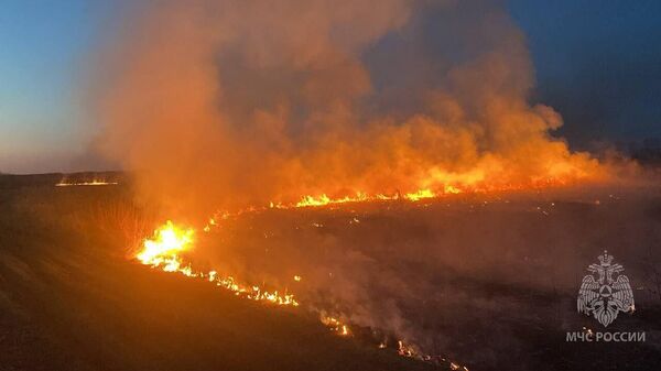 Ландшафтный пожар в Камбарском районе Удмуртии