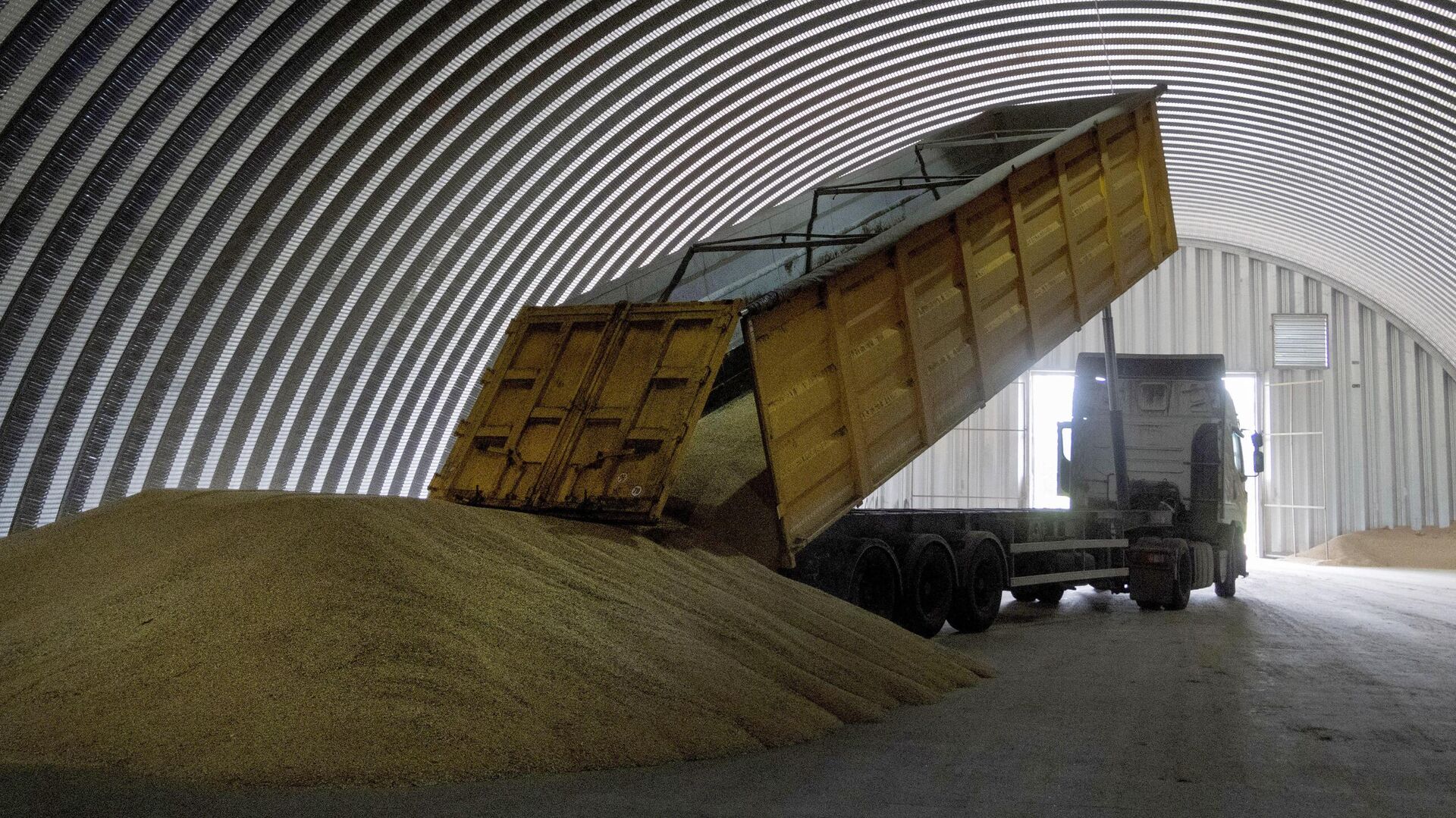 Выгрузка зерна в хранилище, Украина - РИА Новости, 1920, 03.05.2023