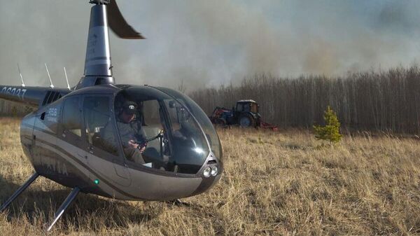 Тушение лесного пожара в Михайловском районе Алтайского края
