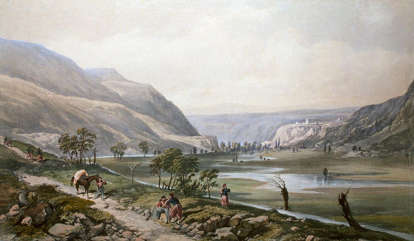 Репродукция гравюры Горный Крым из альбома П. Сумарокова