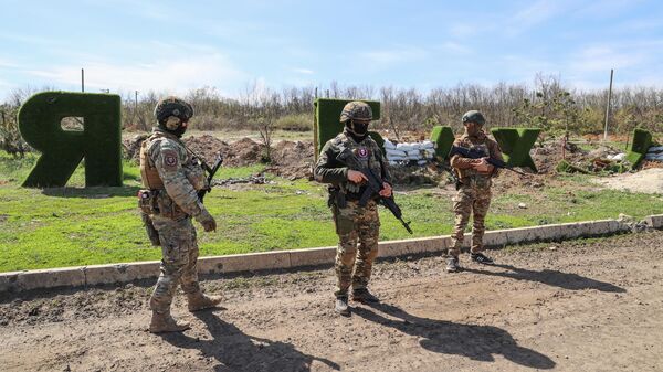 Бойцы ЧВК Вагнер в освобожденной части Артемовска