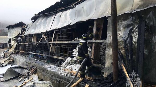 Огнеборцы МЧС России ликвидировали крупное возгорание склада во Владивостоке