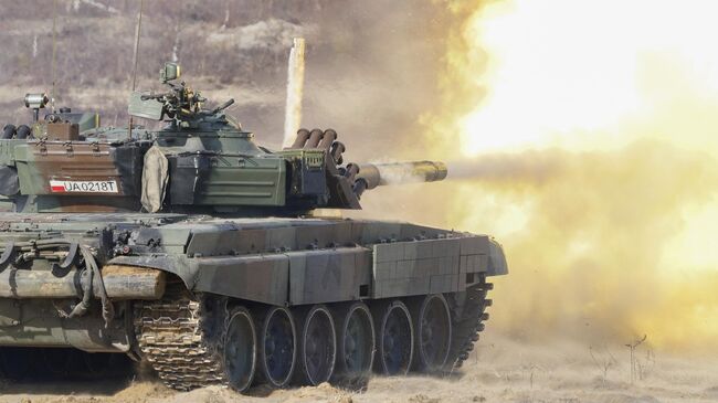 Польский танк во время военных учений