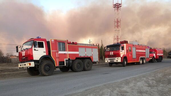 Пожар в поселке Сосьва Свердловской области