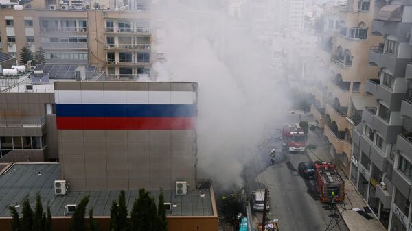 Пожар в здании Российского центра науки и культуры в Никосии