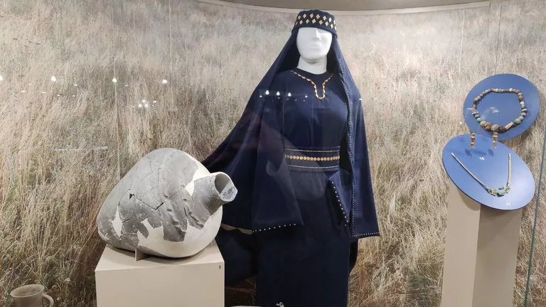 Азовский музей-заповедник, женское платье с золотыми украшениями Азовский музей-заповедник, женское платье с золотыми украшениями