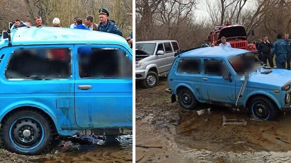 Машина с телами трех человек, извлеченная из реки в Змеиногорском районе Алтайского края