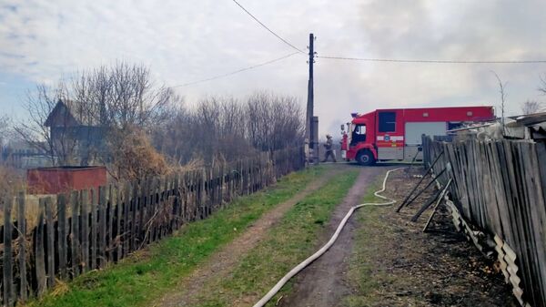 Тушение пожара в СНТ Полянка-2 Кургане