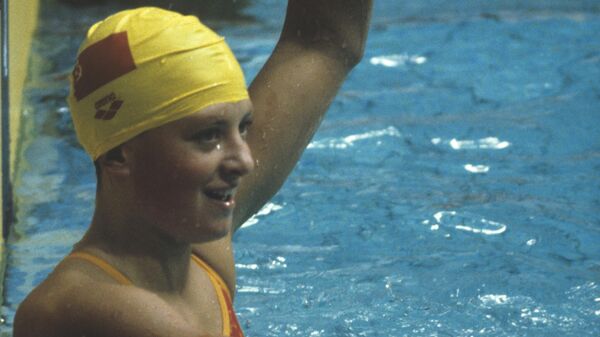 Советская пловчиха Светлана Варганова на московской Олимпиаде 1980 года. Архивное фото