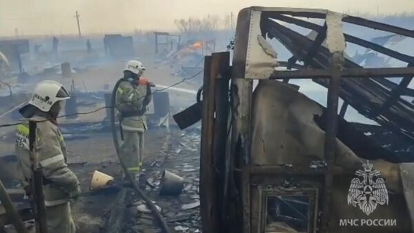 Пожар в городе Борзя Забайкальского края