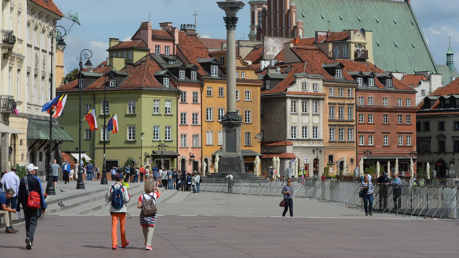 Замковая площадь и колонна короля Сигизмунда в Варшаве - РИА Новости, 1920, 06.05.2024