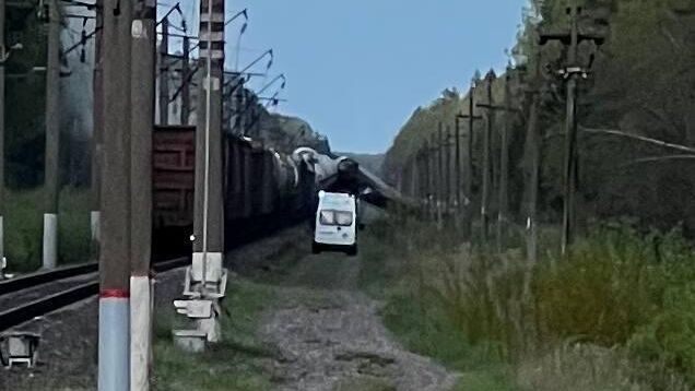 Предположительно, на месте подрыва ж/д путей в Брянской области - РИА Новости, 1920, 02.05.2023