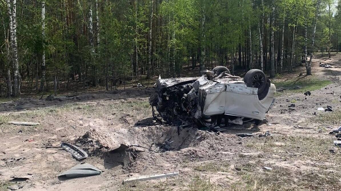 Фото с места подрыва в Нижегородской области автомобиля, в котором передвигался  Захар Прилепин со своей семьей - РИА Новости, 1920, 06.05.2023