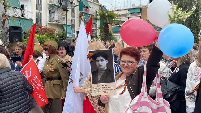 Акция Бессмертный полк в Афинах