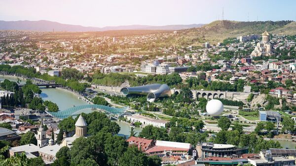Вид на центр Тбилиси, Грузия 
