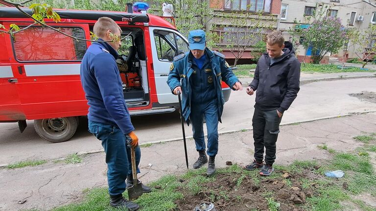 Последствия обстрела Горловки из РСЗО Ураган