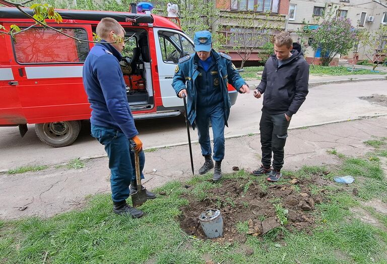 Последствия обстрела Горловки из РСЗО Ураган