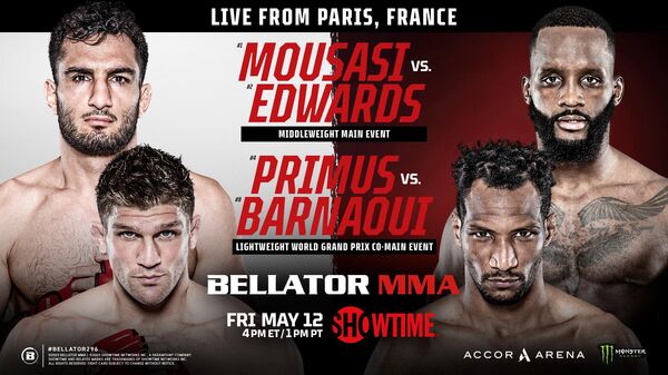 Постер боя Мусаси против Эдвардса на турнире Bellator в Париже