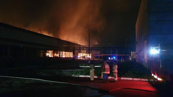 Пожар в покрасочном цех предприятия в городе Тольятти Самарской области