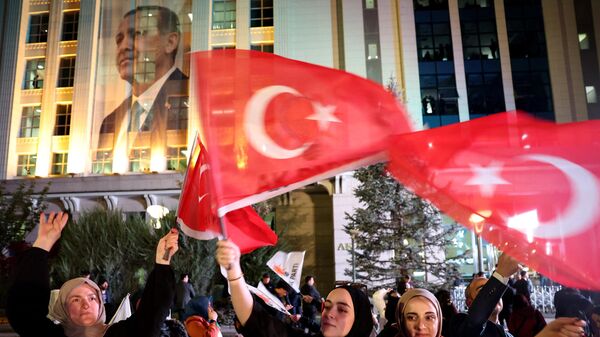 Митинг сторонников действующего президента Турции Реджепа Тайипа Эрдогана в Анкаре