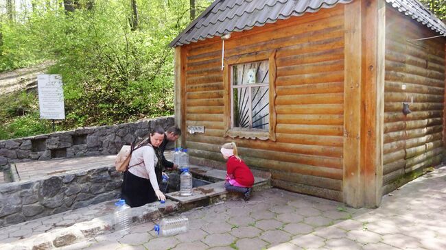 В источнике Тихона Задонского набирают воду, которая, как считается, избавляет от уныния