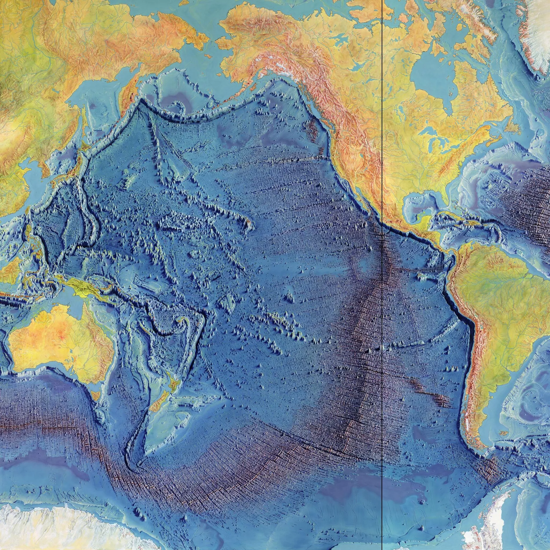 Карта рельефа дна Тихого океана - РИА Новости, 1920, 15.05.2023