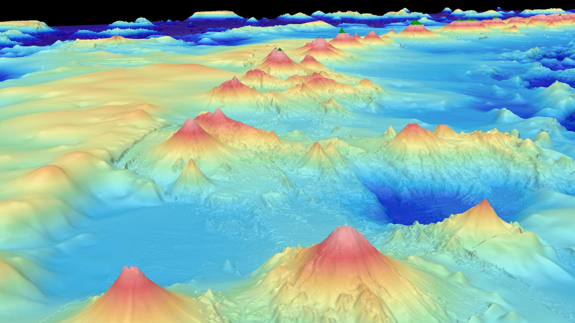 Батиметрическое изображение Марианской вулканической дуги, построенное по данным гидролокации - РИА Новости, 1920, 16.05.2023
