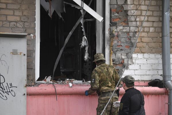 Место взрыва в Луганске