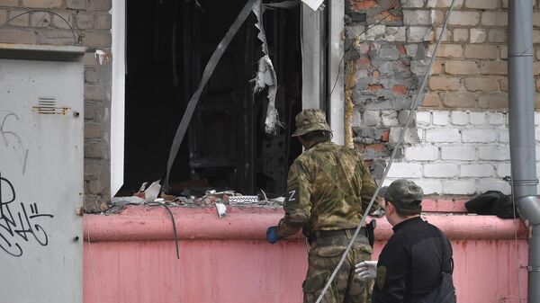 Место взрыва в Луганске
